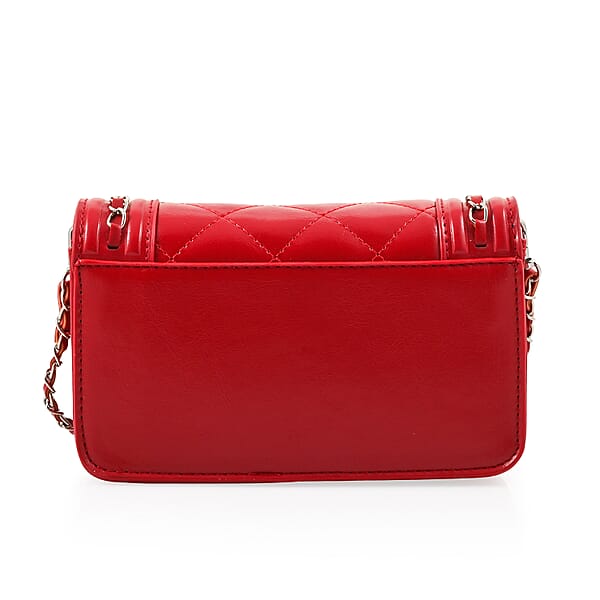 Shop Lc Badgley Mischka Red Quilted Vegan Leather Crossbody Bag