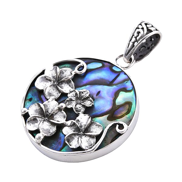 Shop Lc Bali Legacy Abalone Shell Round Pendant Without Chain In Sterling Silver