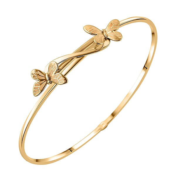Shop Lc Bali Legacy Butterfly Bangle Bracelet In 10K Yellow Gold 4.10 Grams