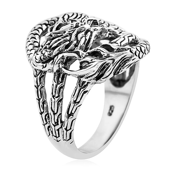 Shop Lc Bali Legacy Dragon Ring In Sterling Silver 6.75 Grams