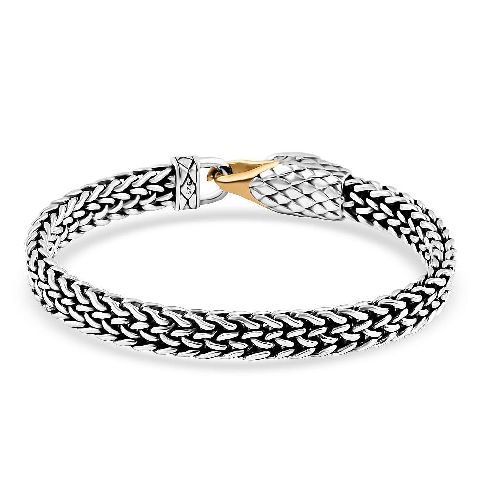 shop lc Bali Legacy Eagle Bracelet in 22K Vermeil YG Over and Sterling Silver (7.25 In) 39.50 Grams