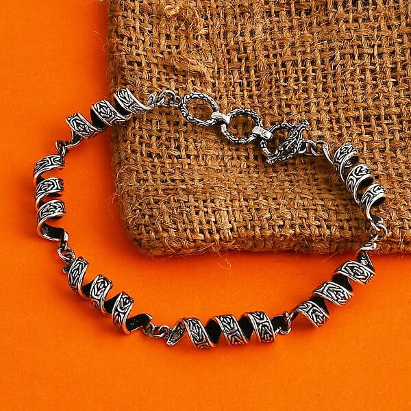 Shop Lc Bali Legacy Milky Way Borobudur Chain Bracelet In Sterling Silver (6.50-8.0In) 15.30 Grams