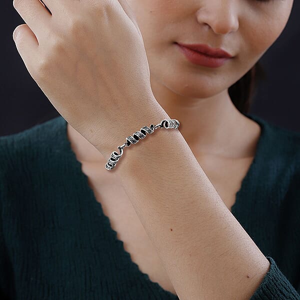 Shop Lc Bali Legacy Milky Way Borobudur Chain Bracelet In Sterling Silver (6.50-8.0In) 15.30 Grams