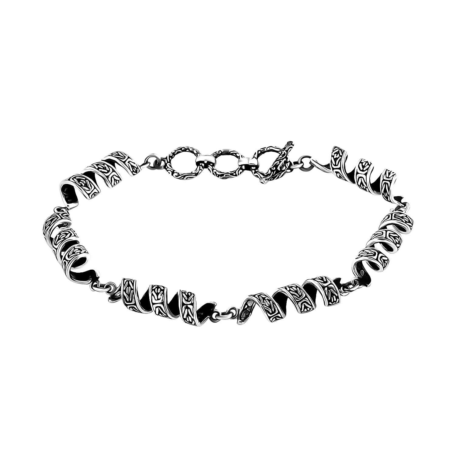 shop lc Bali Legacy Milky Way Borobudur Chain Bracelet in Sterling Silver (6.50-8.0In) 15.30 Grams