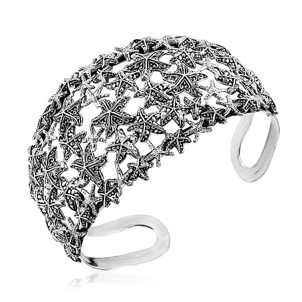 Shop Lc Bali Legacy Starfish Cuff Bracelet In Sterling Silver (7.25 In) 35.20 Grams