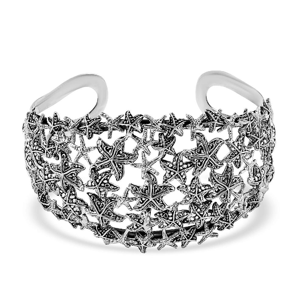 shop lc Bali Legacy Starfish Cuff Bracelet in Sterling Silver (7.25 In) 35.20 Grams