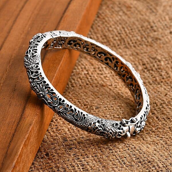 Shop Lc Bali Legacy Sterling Silver Bangle Bracelet (7.25 In) 31.18 Grams