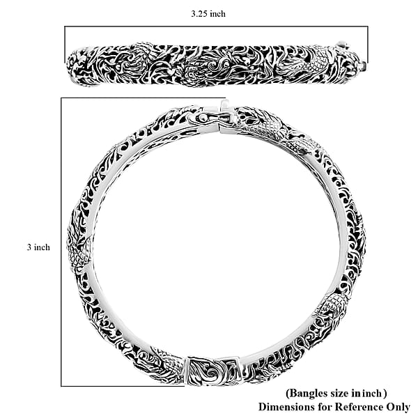 Shop Lc Bali Legacy Sterling Silver Bangle Bracelet (7.25 In) 31.18 Grams