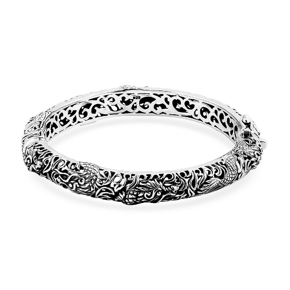 shop lc Bali Legacy Sterling Silver Bangle Bracelet (7.25 In) 31.18 Grams