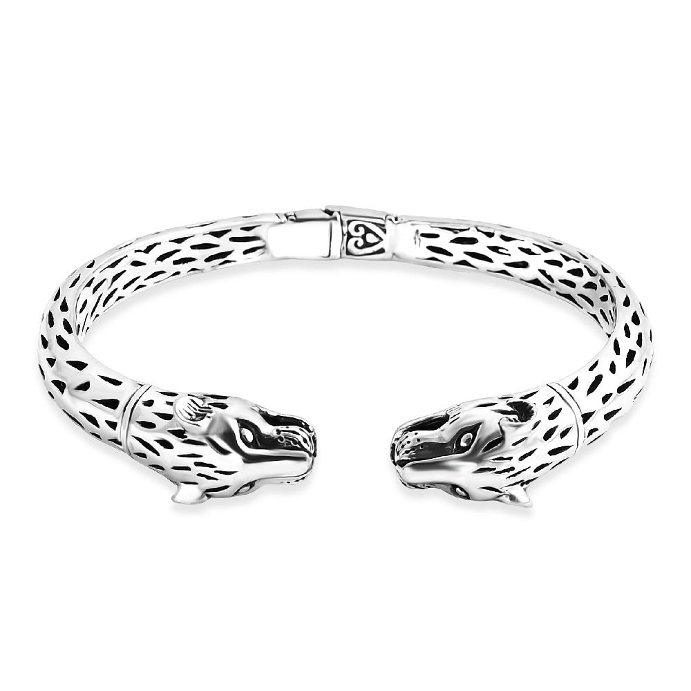 shop lc Bali Legacy Sterling Silver Cuff Bangle Bracelet (7.25 In) 31.59 Grams