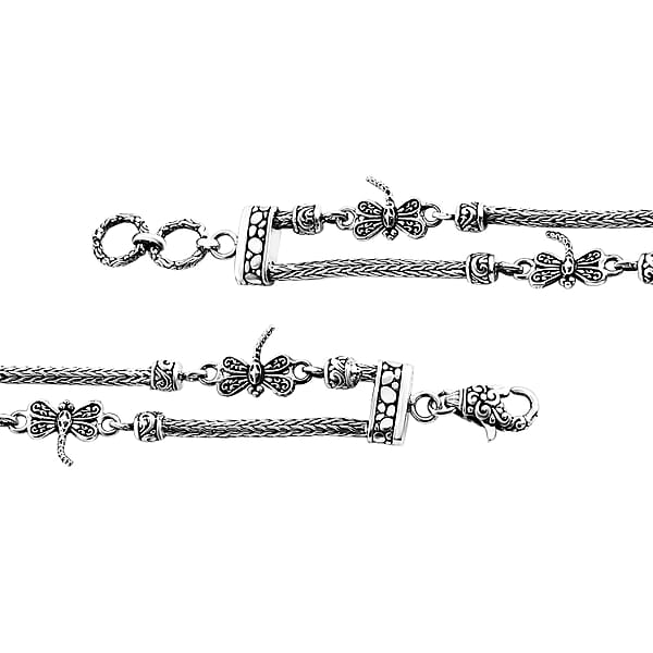 Shop Lc Bali Legacy Sterling Silver Dragonfly Bracelet (8.00 In) 20.90 Grams