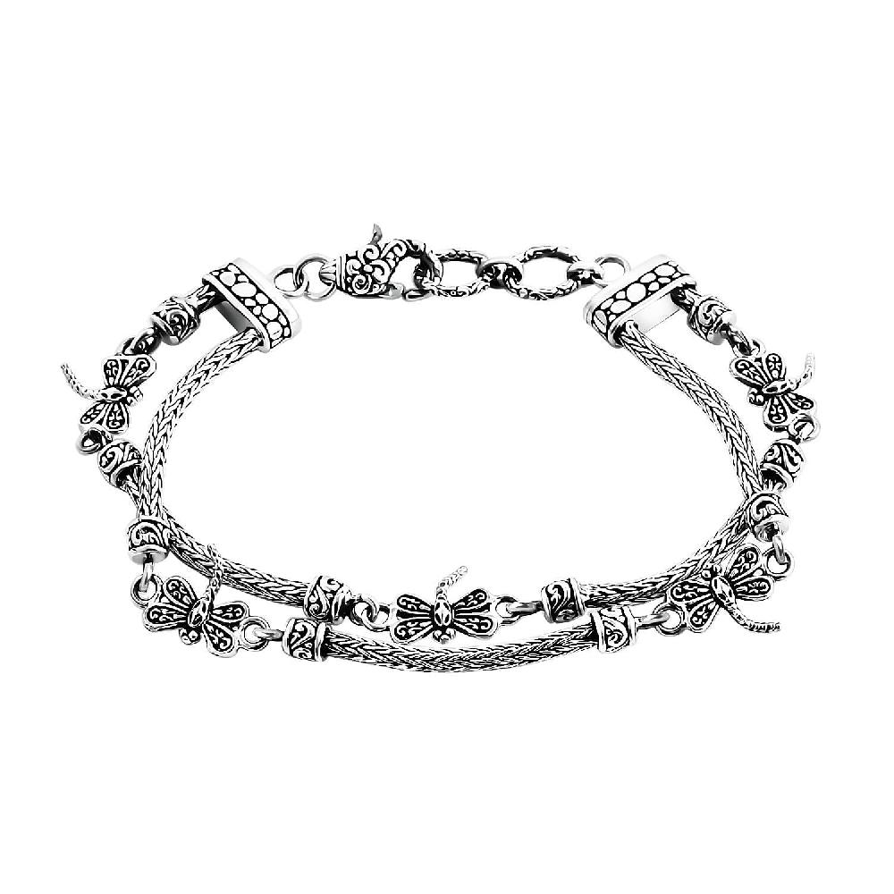 shop lc Bali Legacy Sterling Silver Dragonfly Bracelet (8.00 In) 20.90 Grams