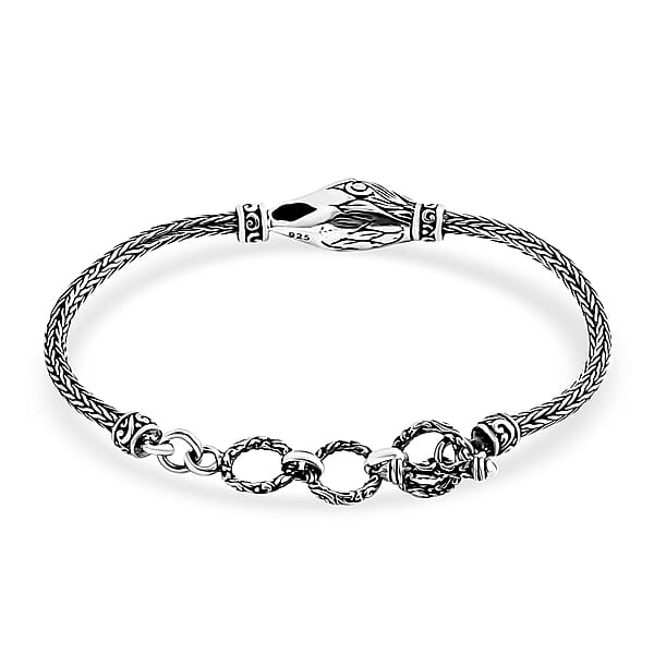 Shop Lc Bali Legacy Sterling Silver Eagle Face Bracelet (7.25 In) 10.47 Grams