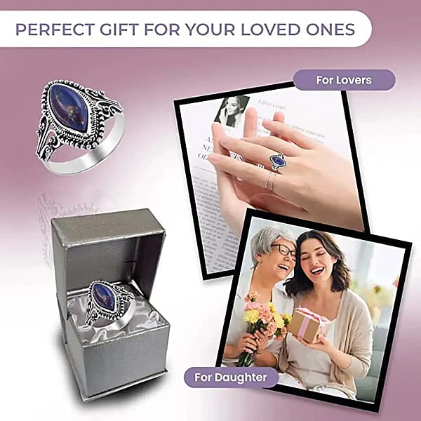 Shop Lc Bali Mojave Purple Turquoise Ring In Sterling Silver 4.75 Ctw