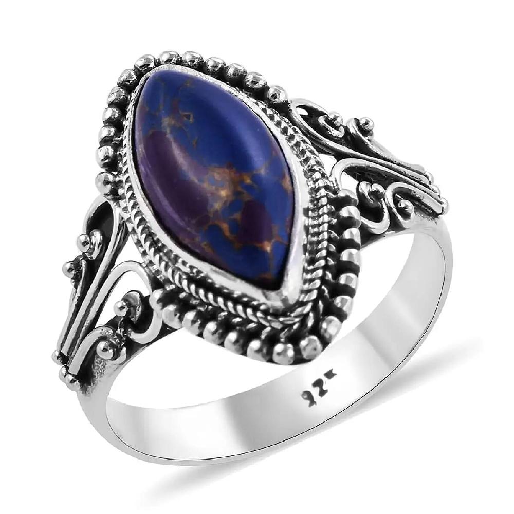 shop lc Bali Mojave Purple Turquoise Ring in Sterling Silver 4.75 ctw