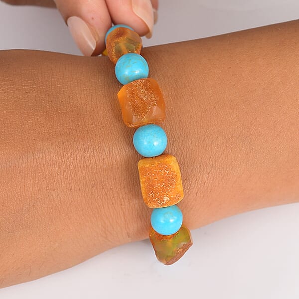 Shop Lc Baltic Amber And Magnesite Stretch Bracelet