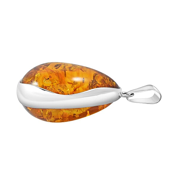 Shop Lc Baltic Amber Drop Pendant Without Chain In Sterling Silver
