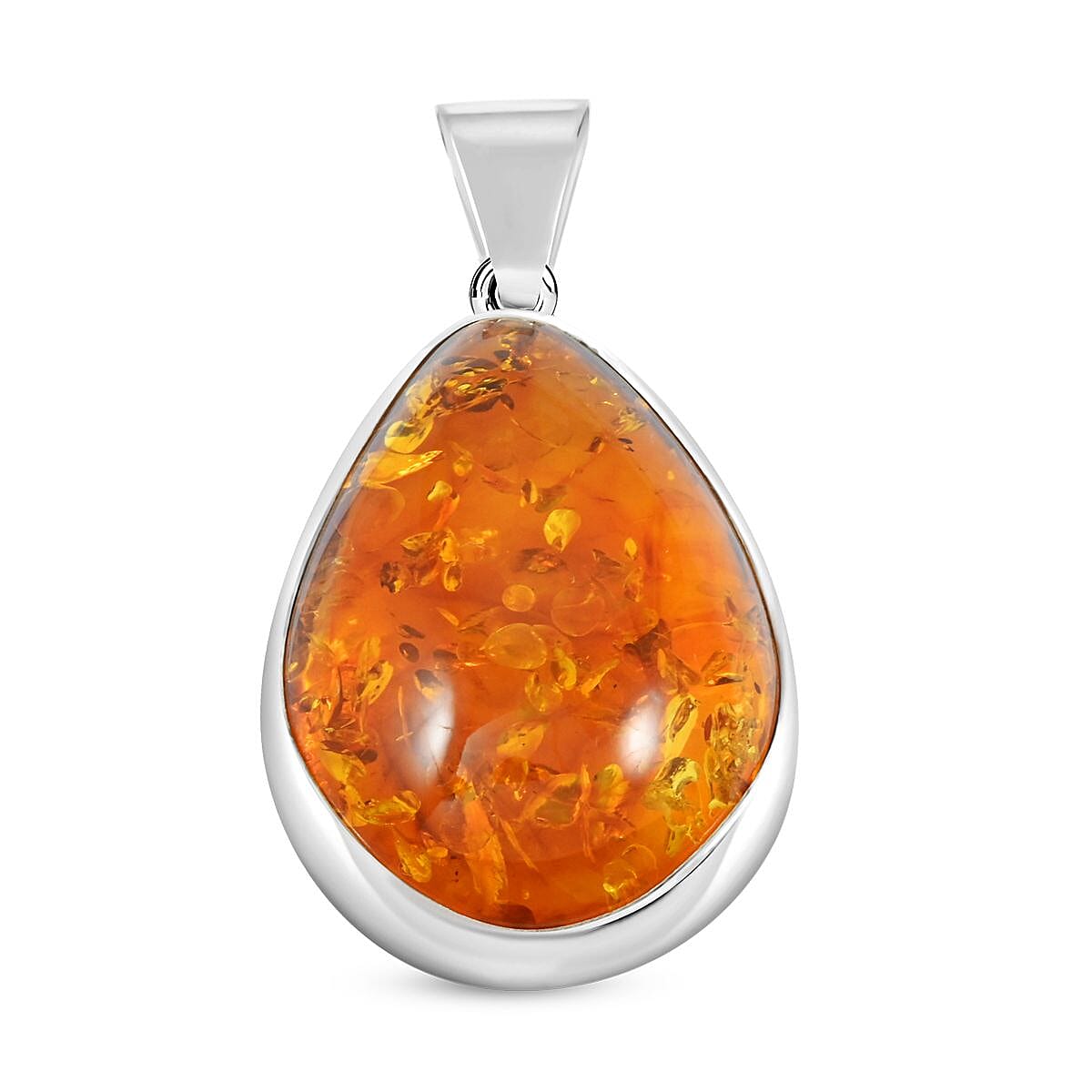 shop lc Baltic Amber Drop Pendant without Chain in Sterling Silver