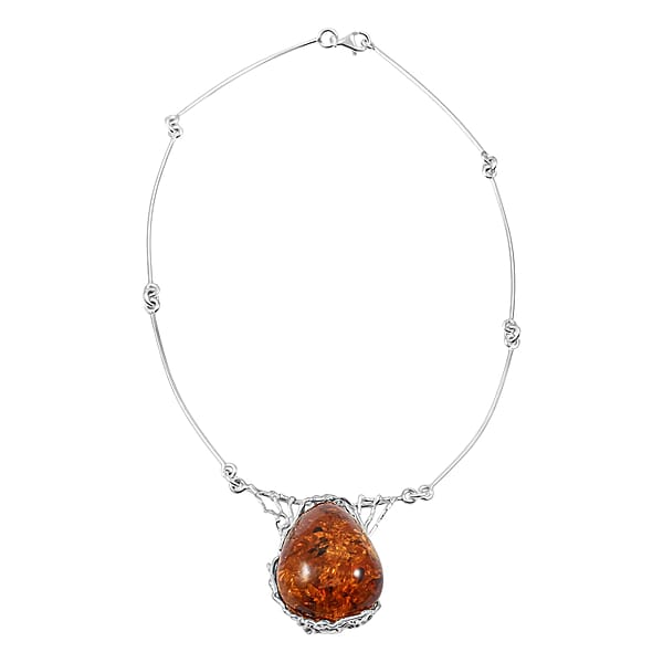 Shop Lc Baltic Amber Fancy Necklace In Sterling Silver 18 Inches