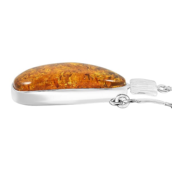 Shop Lc Baltic Amber Fancy Shape Designer Necklace In Sterling Silver 21 Inches