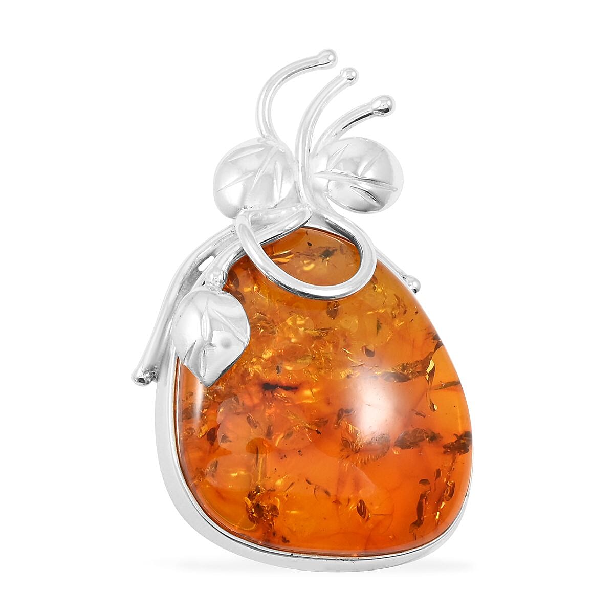 shop lc Baltic Amber Honeydrop Brooch in Sterling Silver