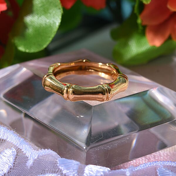Shop Lc Bamboo Band Ring In 24K Yellow Gold 1.50 Grams