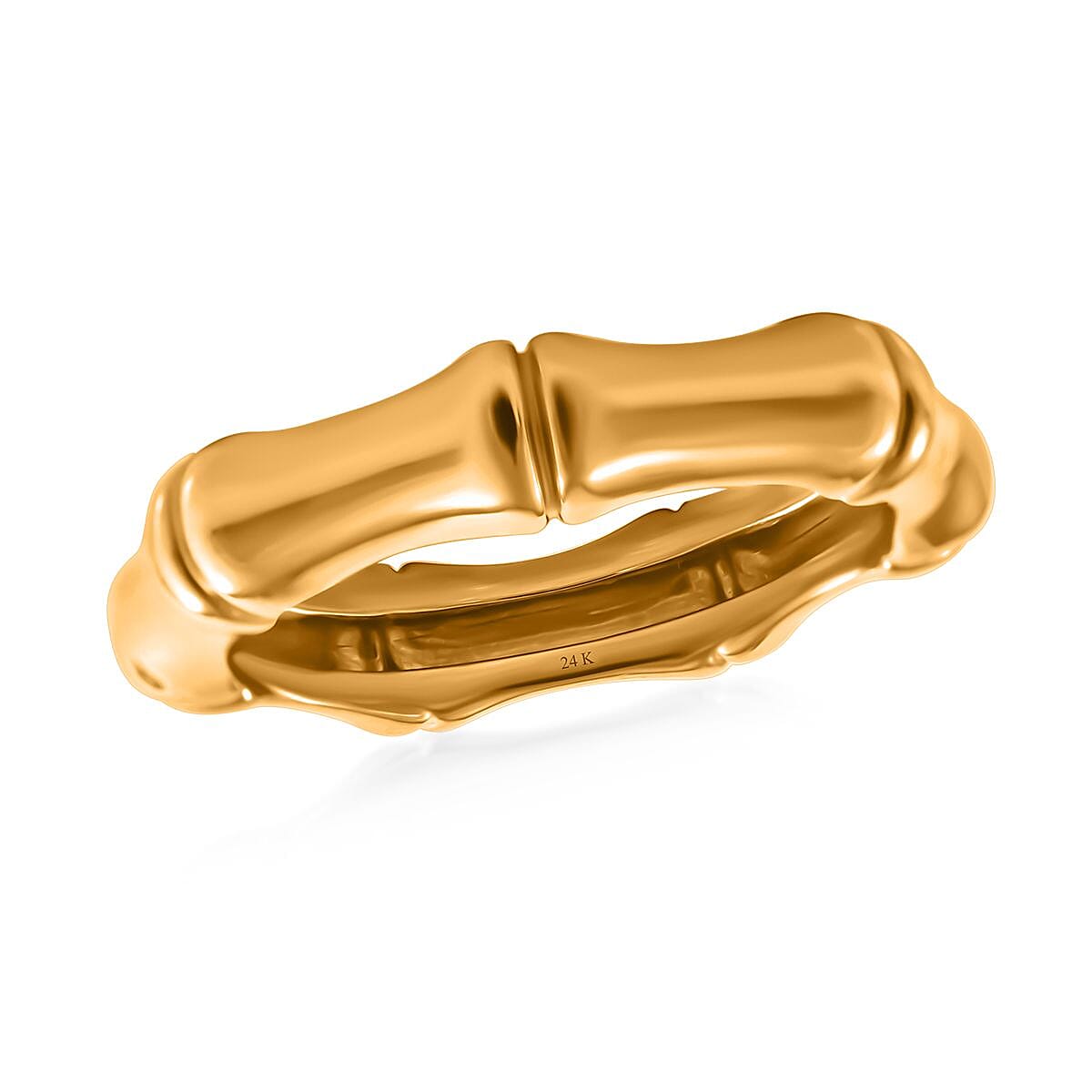 shop lc Bamboo Band Ring in 24K Yellow Gold 1.50 Grams