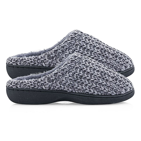 Shop Lc BANDOLINO Black Fur Lined Chenille House Slippers In Gifting Box - S