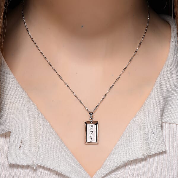 Shop Lc Bar Pendant Necklace In 950 Platinum 6.80 Grams 18 Inches