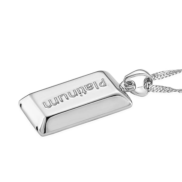 Shop Lc Bar Pendant Necklace In 950 Platinum 6.80 Grams 18 Inches