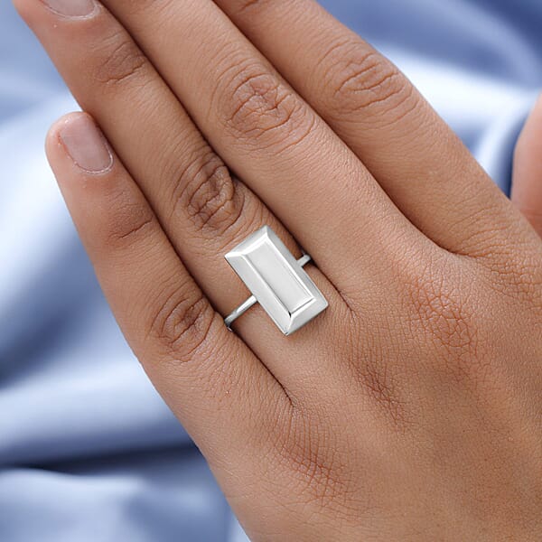 Shop Lc Bar Ring In 10K White Gold 1.90 Grams (Del. In 10-12 Days)