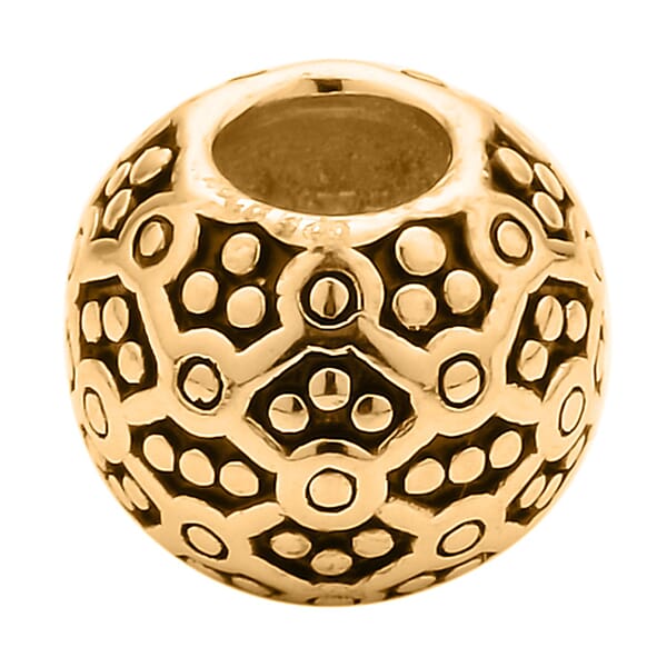 Shop Lc Barrel Shape Beaded Charms In 14K Yellow Gold Over Sterling Silver