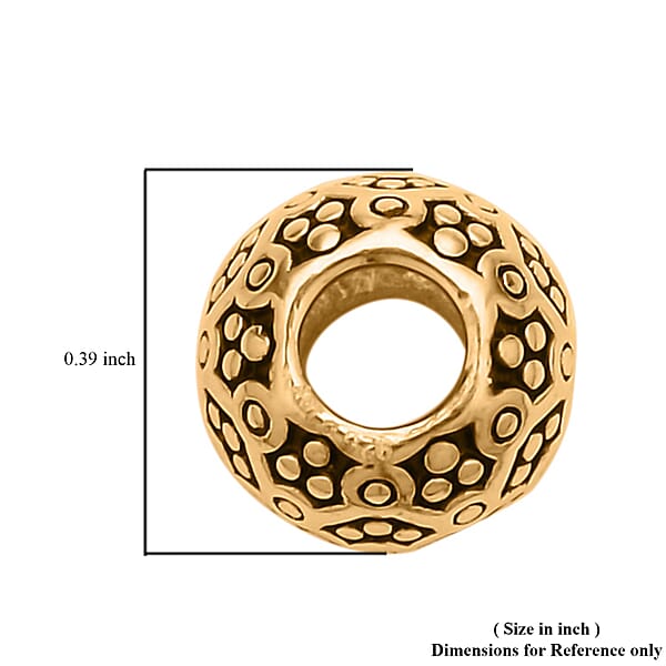 Shop Lc Barrel Shape Beaded Charms In 14K Yellow Gold Over Sterling Silver