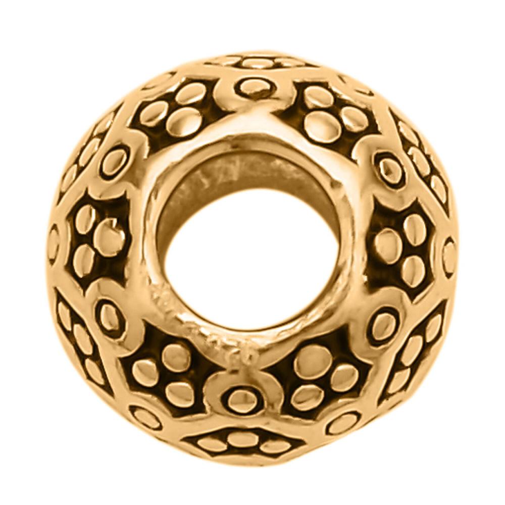 shop lc Barrel Shape Beaded Charms in 14K Yellow Gold Over Sterling Silver