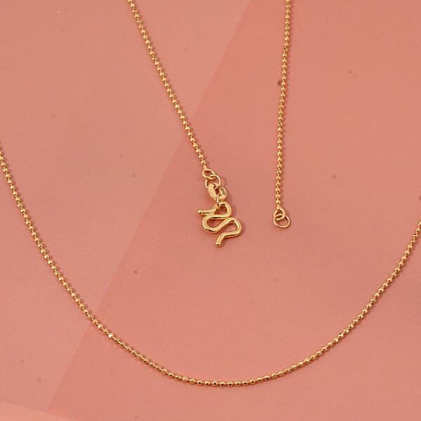 Shop Lc Beaded Chain Necklace In 24K Yellow Gold 20 Inches 3.20 Grams