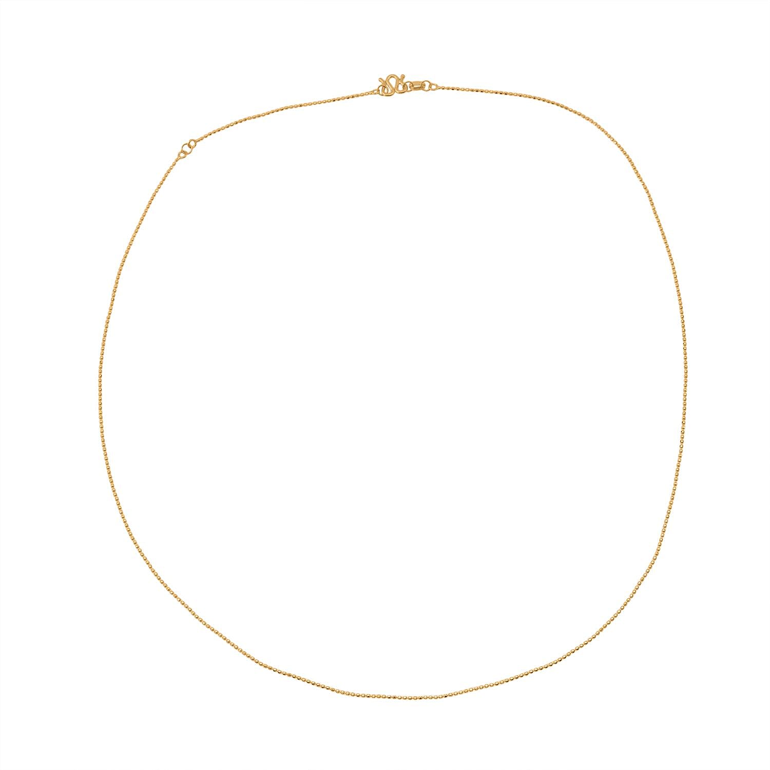shop lc Beaded Chain Necklace in 24K Yellow Gold 20 Inches 3.20 Grams