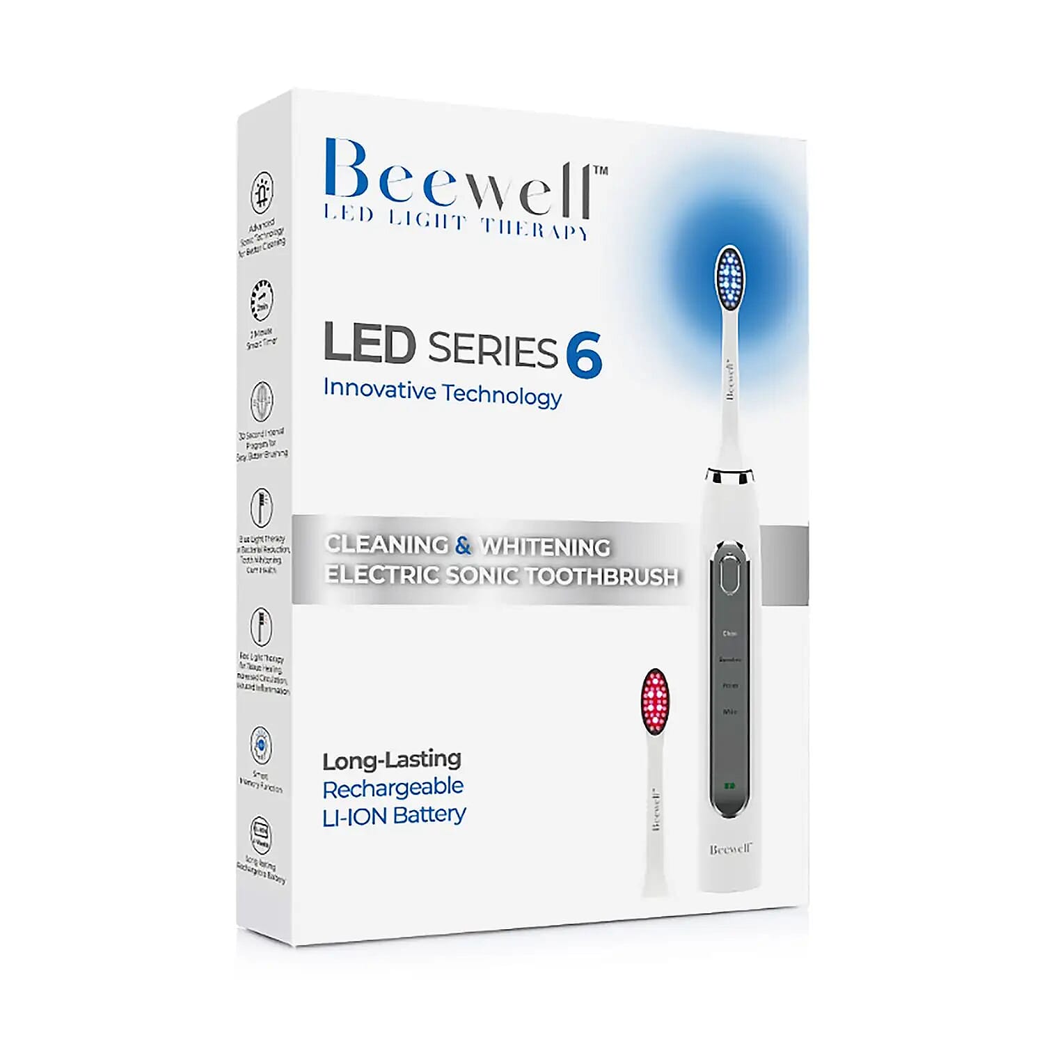 shop lc Beewell Electric Sonic 4-in-1 Toothbrush with Blue and Red Light Therapy