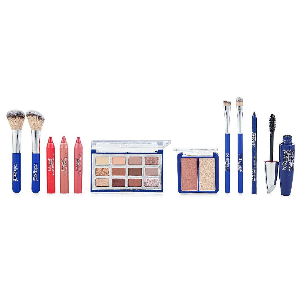 shop lc Bellapierre Dreamy 11pcs Ultimate Gift Set (Lipstick Palette Mascara Eyeliner & 4 Brushes)