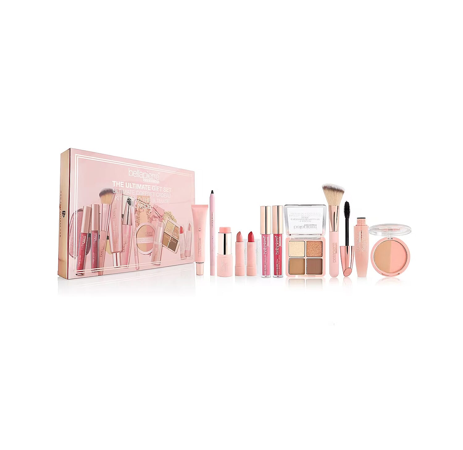 shop lc Bellapierre Nude 11pcs Ultimate Gift Set (Gloss Lipstick Blush Bronzer Palette Primer Mascara Eyeliner Brush)