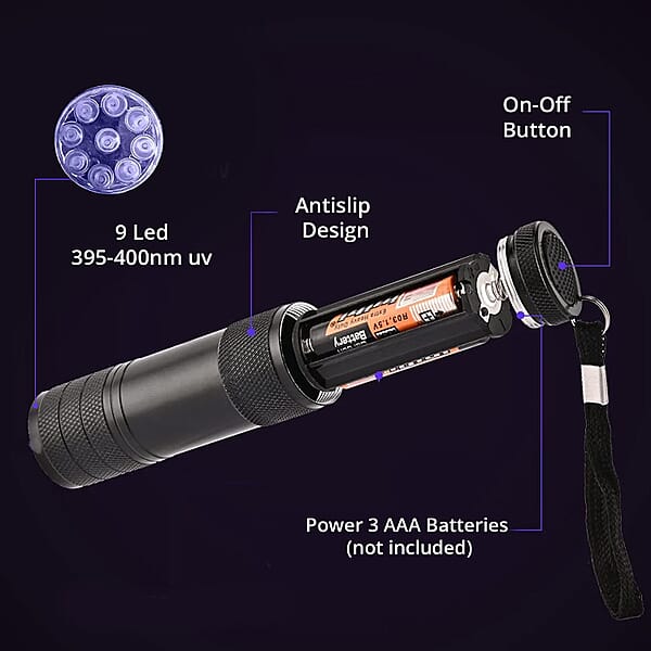 Shop Lc Black 9 LED UV Flash Light (3xAAA Battery Not Included)