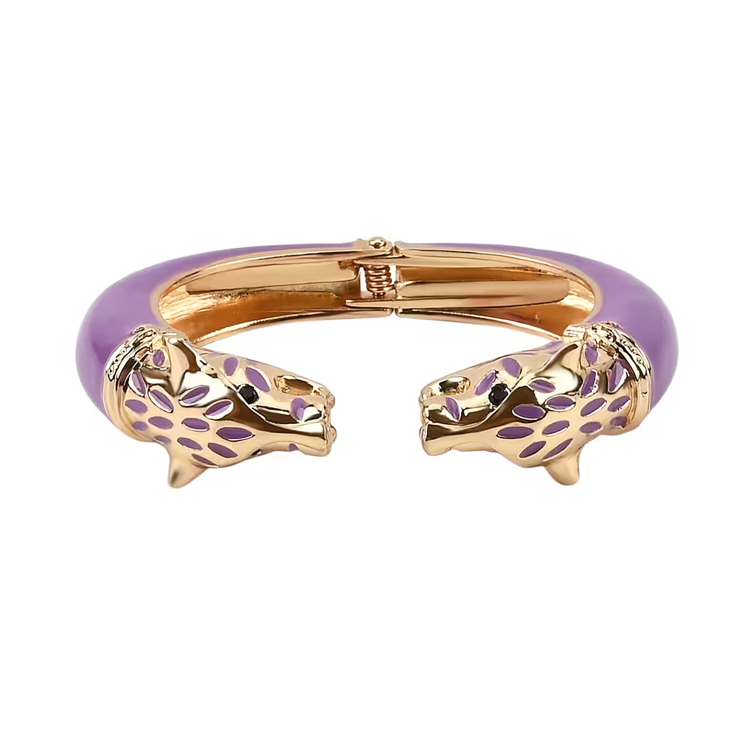 shop lc Black Austrian Crystal and Purple Enameled Bangle Bracelet in Goldtone (6.50 In)