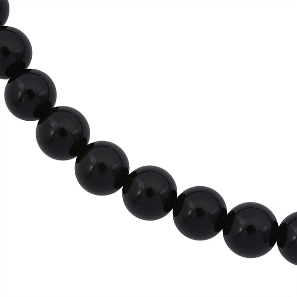 Shop Lc Black Obsidian 295.00 Ctw Beaded Necklace In Sterling Silver 18 Inches