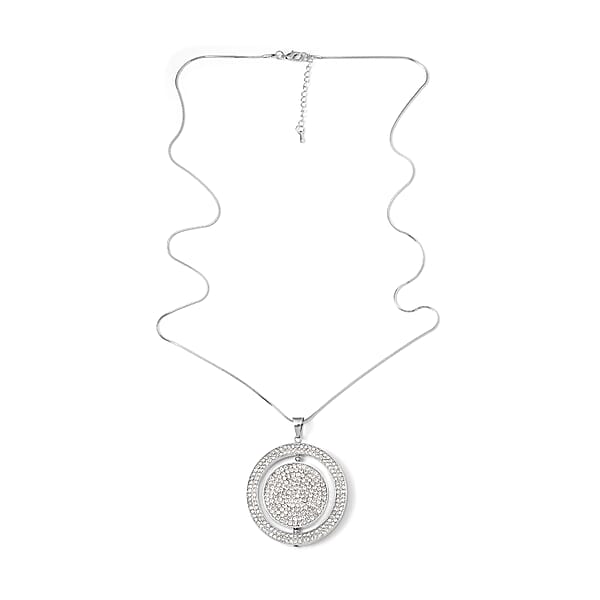 Shop Lc Black Resin And Austrian Crystal Necklace In Silvertone 29-31 Inches