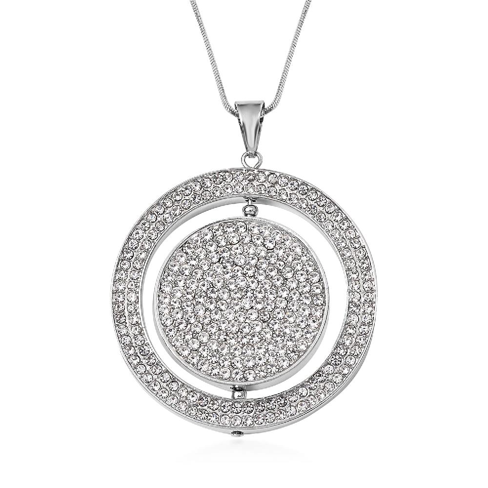 shop lc Black Resin and Austrian Crystal Necklace in Silvertone 29-31 Inches