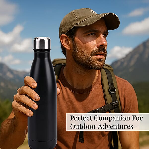 Shop Lc Black Stainless Steel Double Wall 2pcs Bottles