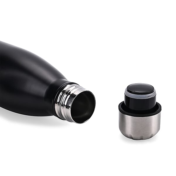 Shop Lc Black Stainless Steel Double Wall 2pcs Bottles