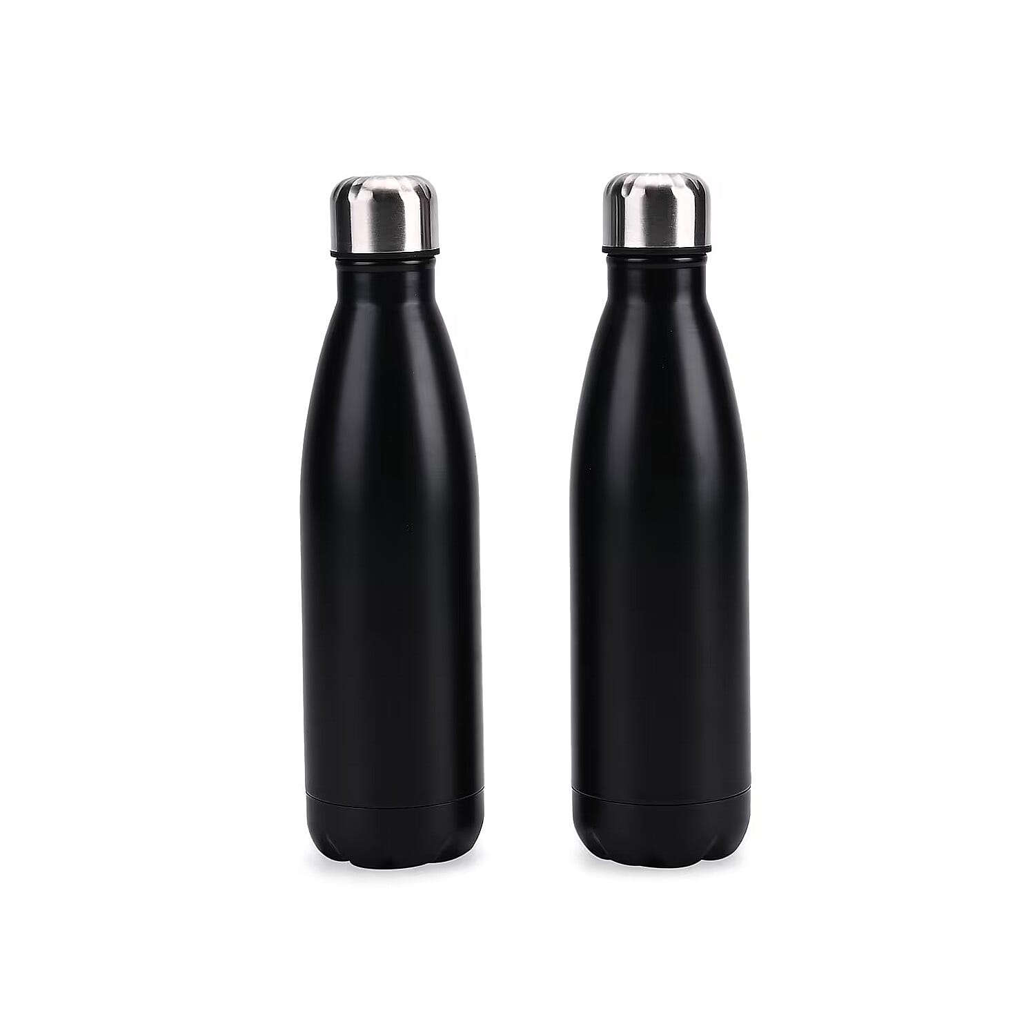 shop lc Black Stainless Steel Double Wall 2pcs Bottles