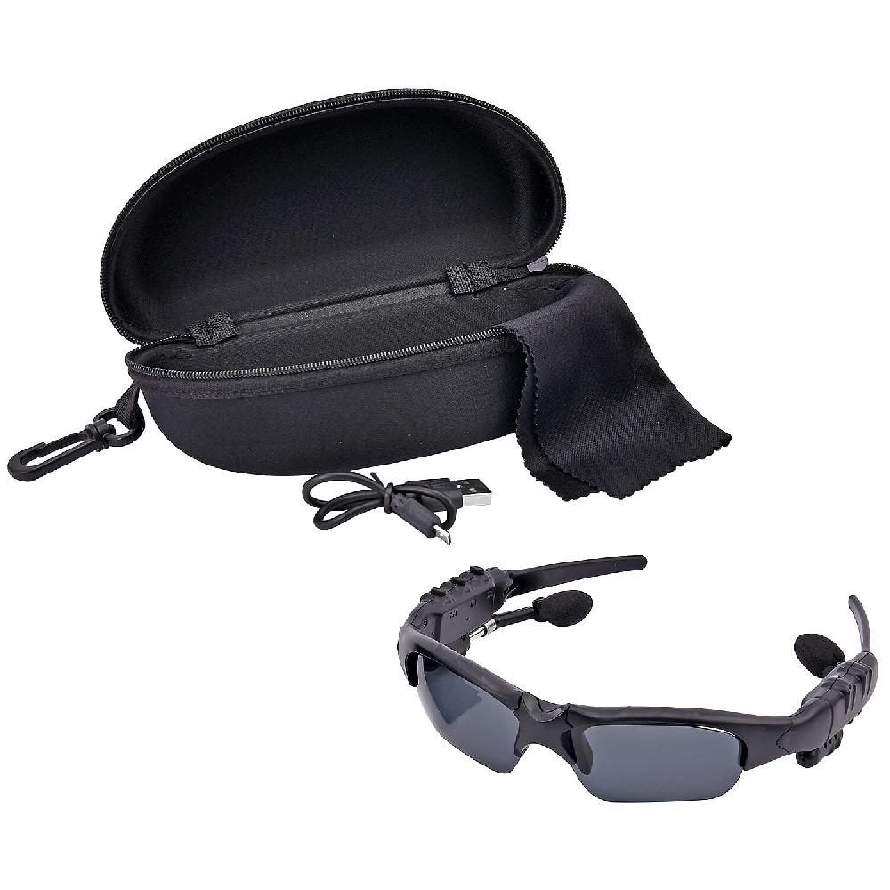 shop lc Black Wearable Technology Wireless Bluetooth MP3 Sunglasses with Headphone