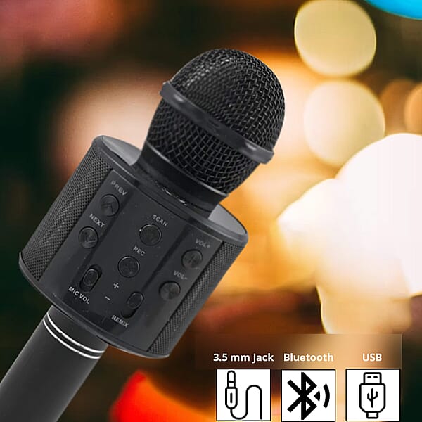 Shop Lc Black Wireless Bluetooth Karaoke Microphon14.99e With USB Charger