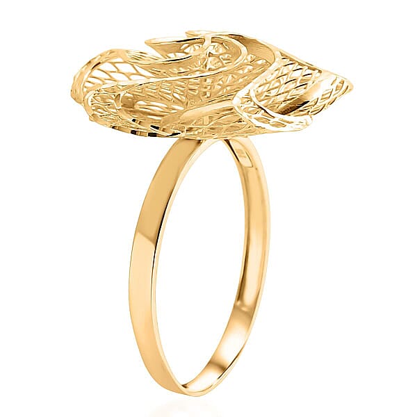 Shop Lc Blooming Flower Ring In 10K Yellow Gold 2.30 Grams